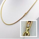 An 18K Yellow Gold (tested) Snake Link Necklace. 41cm. 11.62g weight.
