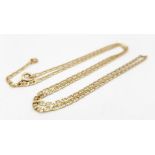 A 9K Yellow Gold Delicate Link Necklace. 50cm length. 3.3g weight.