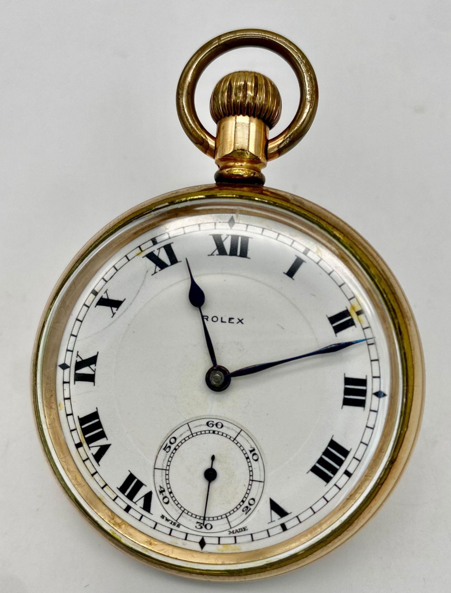 A Very Collectible Antique Rolex Gold Plated Extra Prima Pocket watch. 17 jewels. Signed extra prima