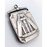 An Antique, Rare and Unique, Hallmarked 1894/5 Silver Locket Pendant Showing Relief Detailed Cricket