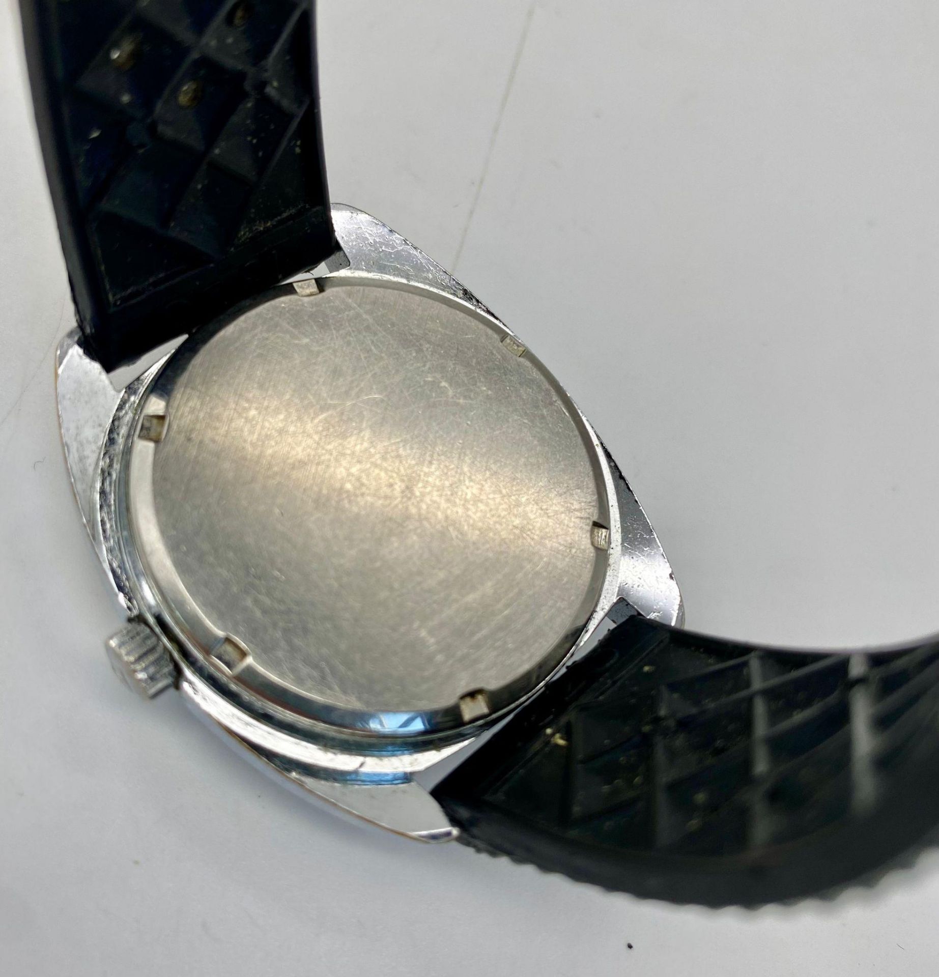 A Vintage Tissot Actualis Autolub Mechanical Gents Watch. Textured synthetic strap. Stainless - Image 4 of 4