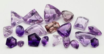 A Parcel of 19 Amethysts. Assorted Sizes, Fancy Cuts. 58.46 Carats Total.