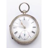 Antique silver gents pocket watch, ticks