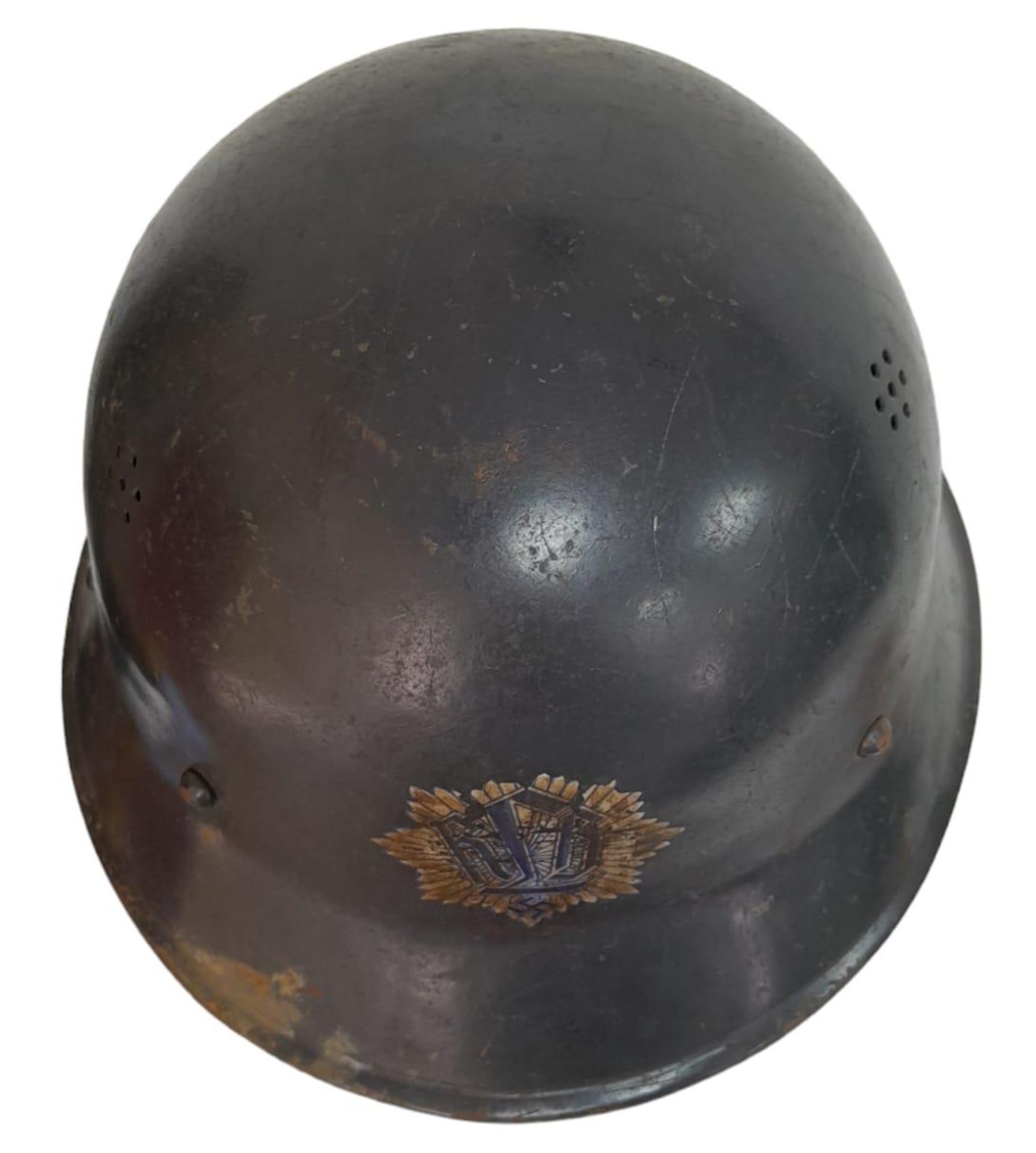 WW2 Czech M30 Helmet used by the German RLB (Air Raid Warden) Apart form the re-cycling element, - Bild 3 aus 5