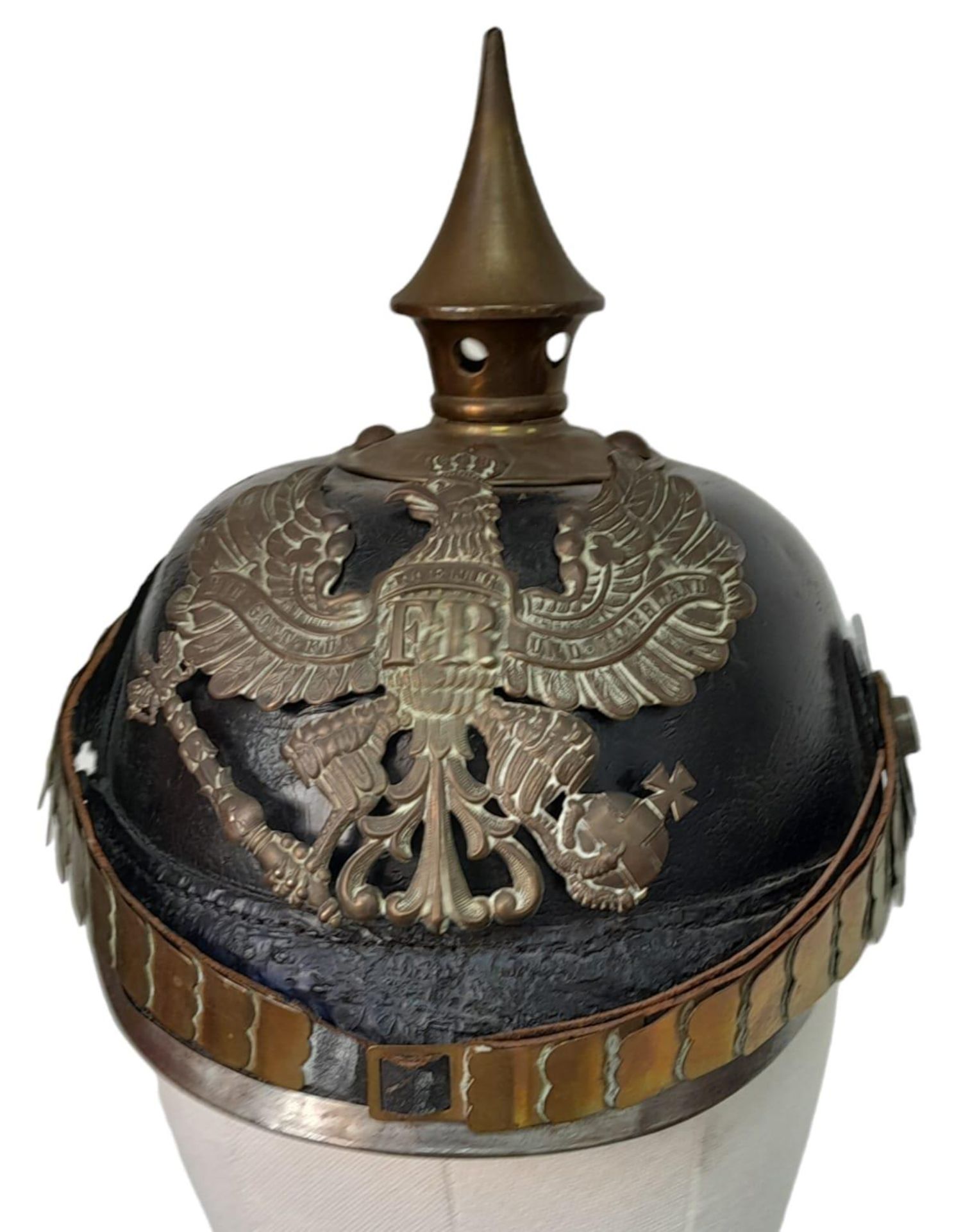 WW1 Prussian Nco’s Pickelhaube Spiked Helmet.