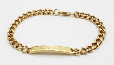 A 14K Yellow Gold Identity Link Bracelet. If your name is Mabel and you're asmatic - it's your lucky
