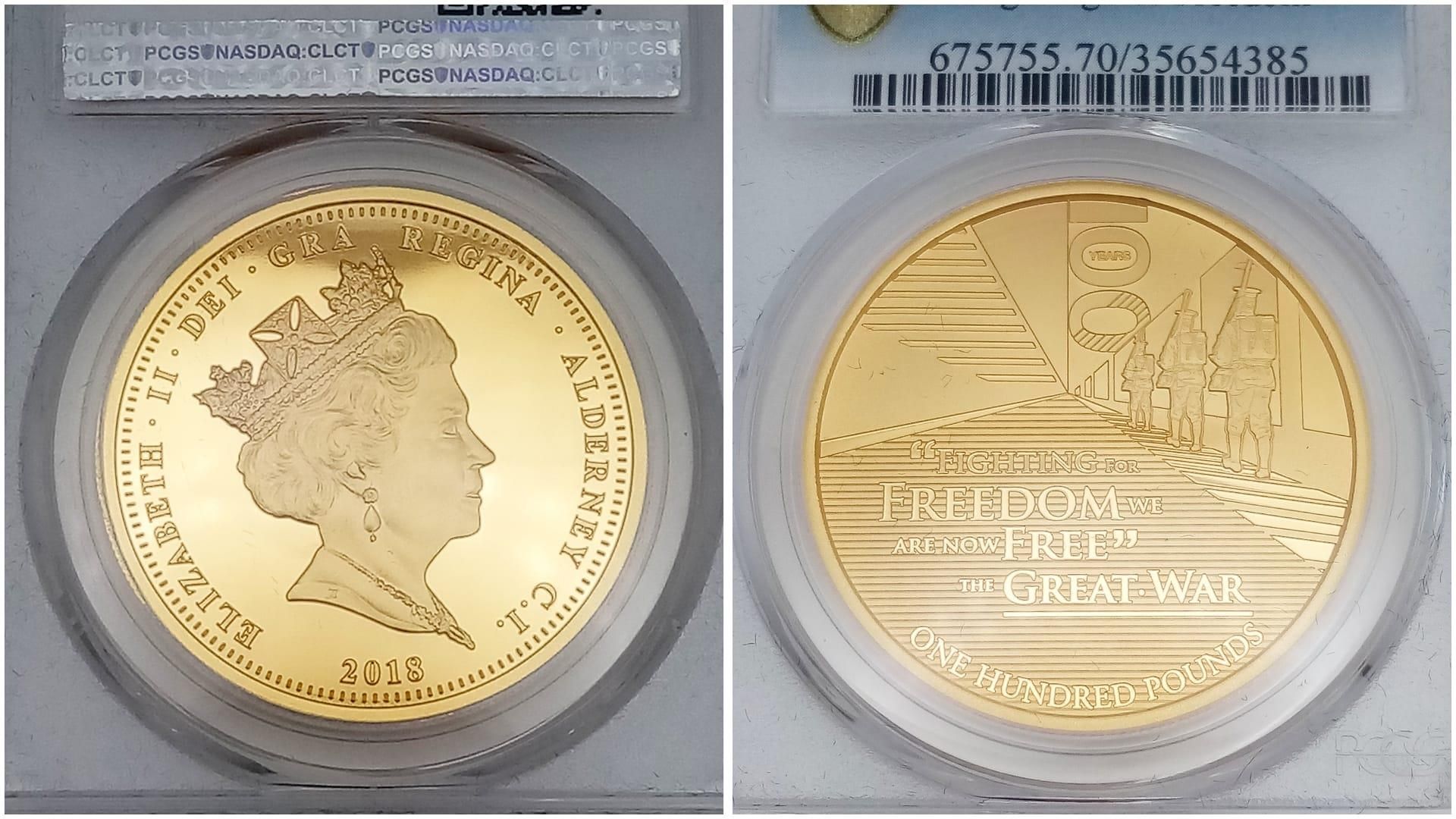 A Limited Edition Fighting For Freedom 1oz Fine Gold (.999) Proof Coin. This 2018 (One Hundred