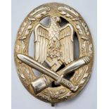 3rd Reich General Assault Badge. Solid Back Type Marked with the LDO number 20 for C.F Zimmermann,