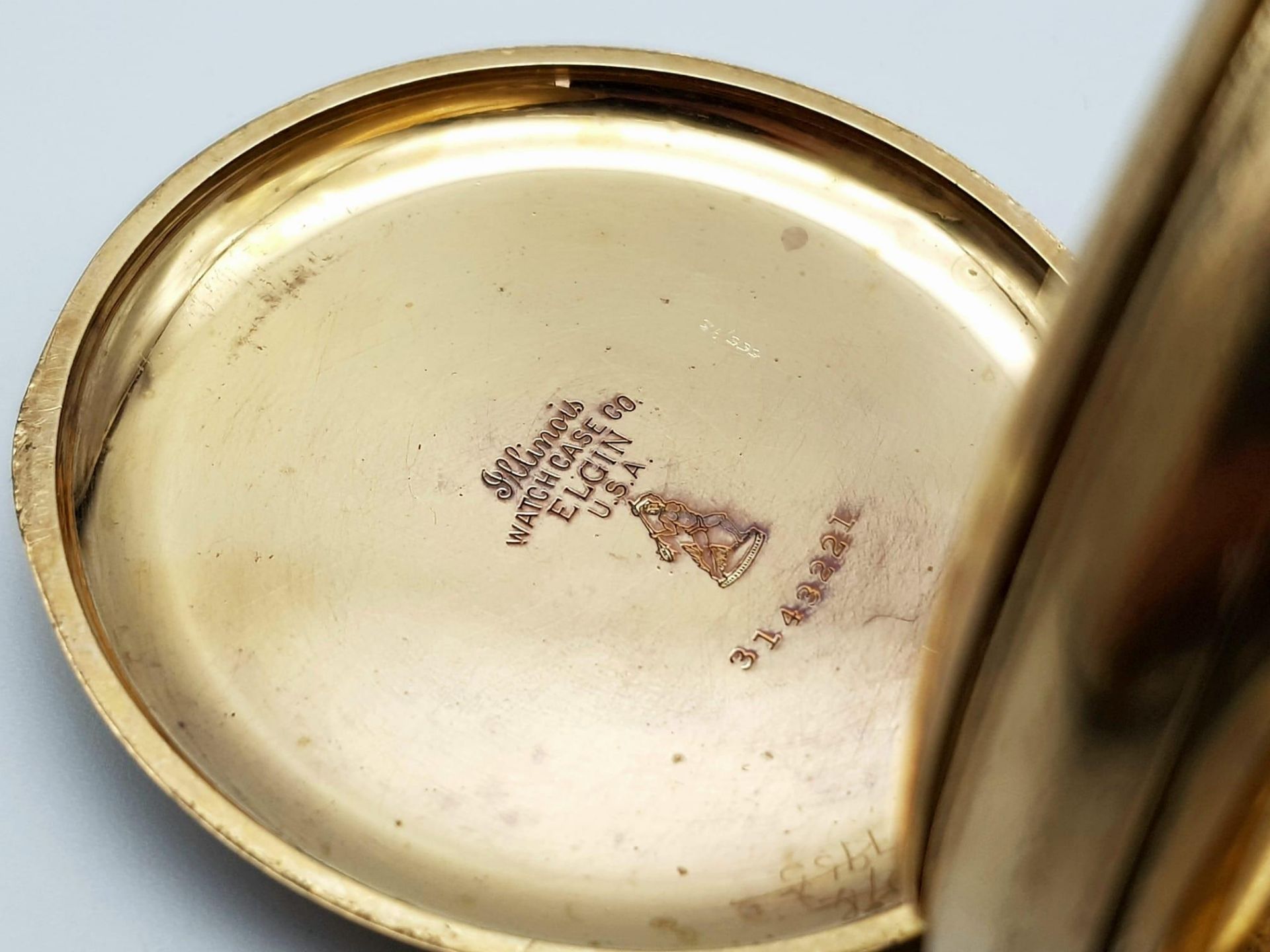 A Rare Antique (1913) Gold Plated Waltham Full Hunter Pocket Watch. 15 jewel. 19398383 movement. - Bild 4 aus 7