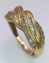 A 14K GOLD DIAMOND RING WITH .25ct DIAMOND . 2.8gms size L