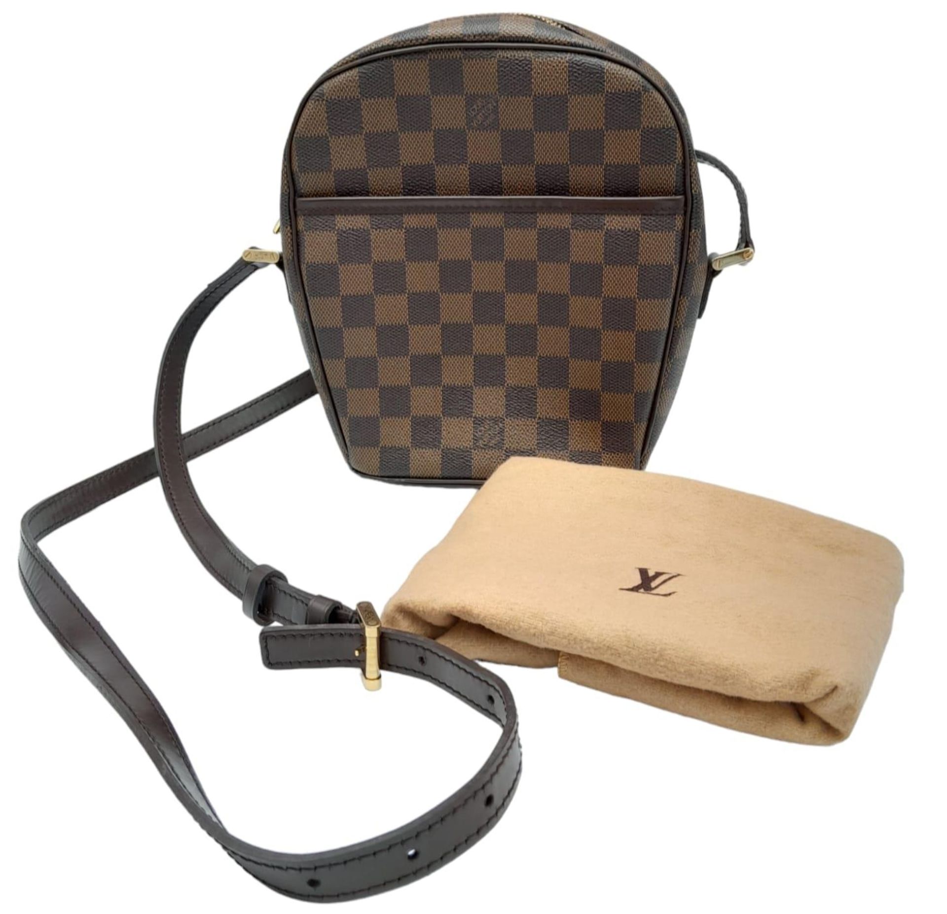 A Louis Vuitton Damier Ebene 'Ipanema' Crossbody Bag. Leather exterior with gold-toned hardware, - Image 2 of 8