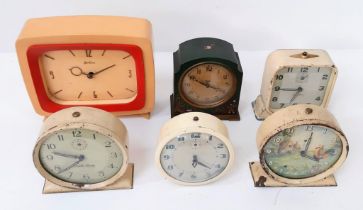 Watch time wizz by with these six vintage clocks. Five Smith's and one Bentima all fixed to unwind