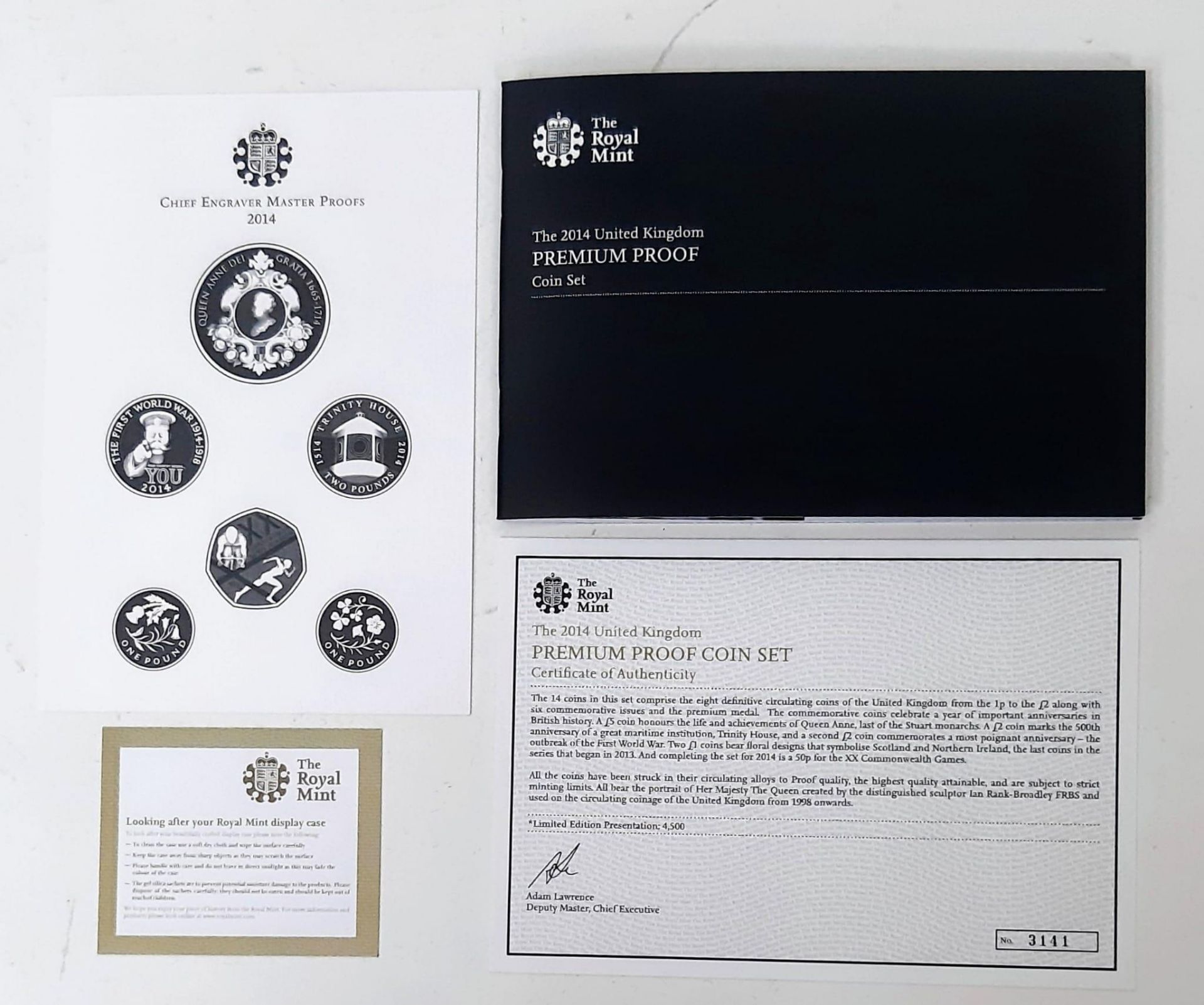 The Royal Mint 2014 United Kingdom Premium Proof 15 Coin Set. Slight marks on exterior box but the - Image 3 of 8