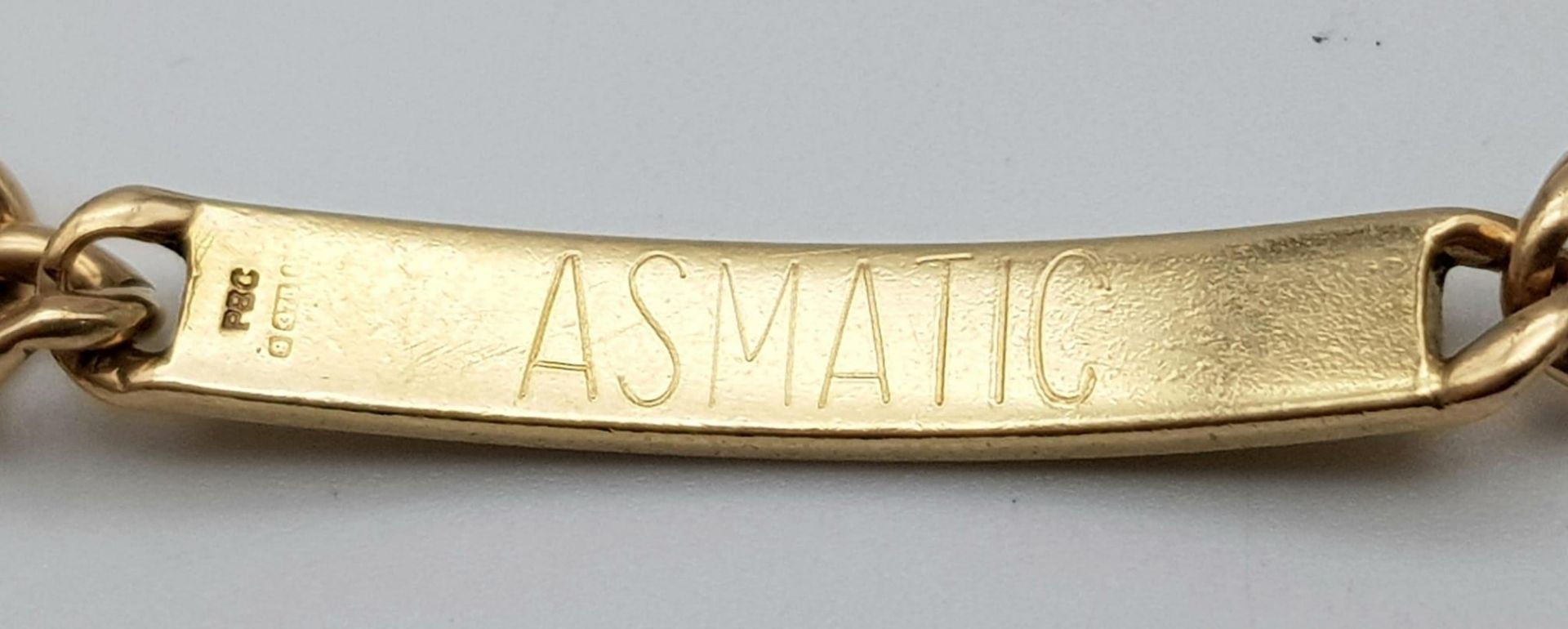 A 14K Yellow Gold Identity Link Bracelet. If your name is Mabel and you're asmatic - it's your lucky - Image 4 of 5