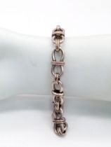 A vintage 925 silver chunky belcher link bracelet. Total weight 33.3G. Total length 22cm.