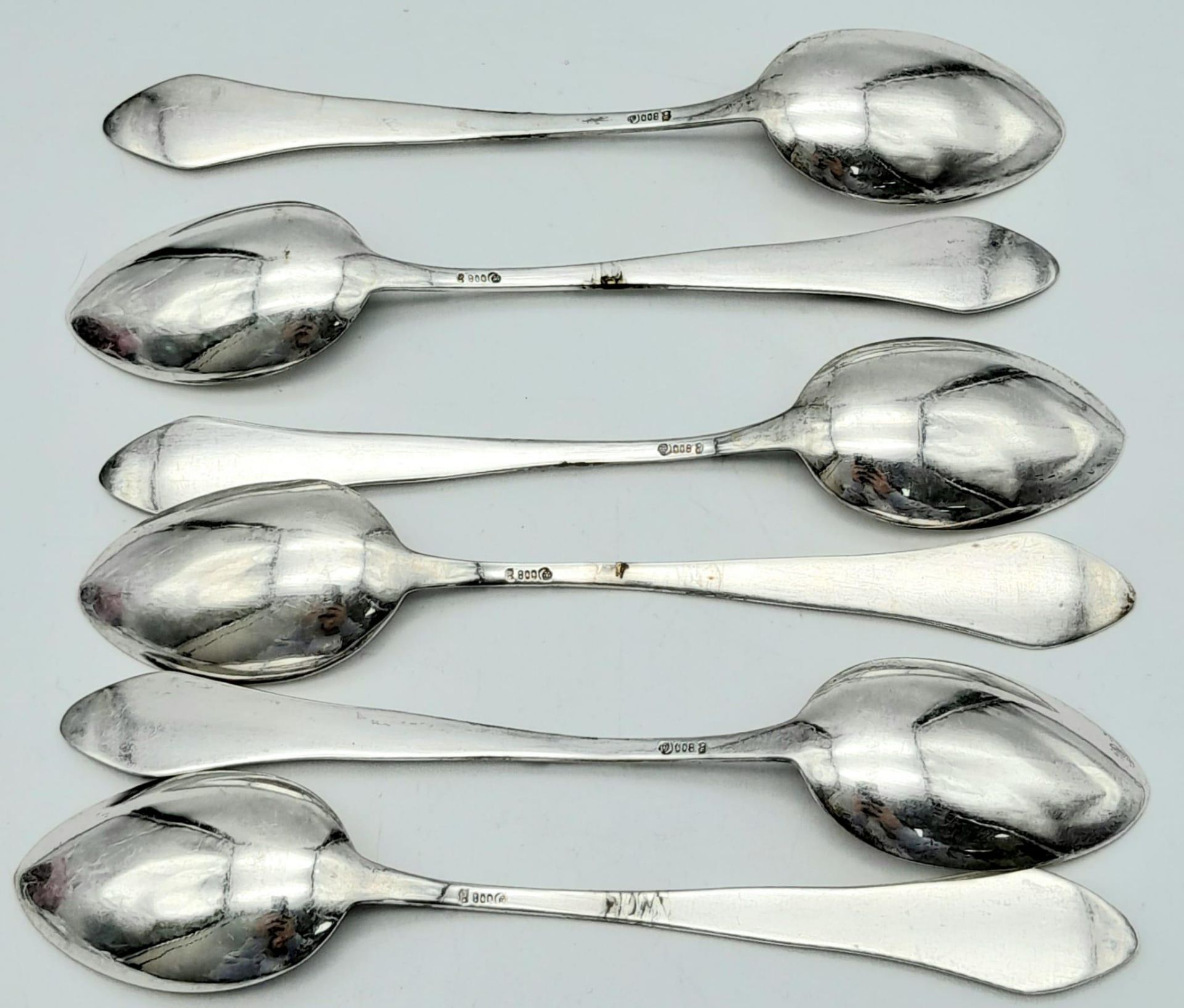6x hallmarked 800 Silver Waffen SS Spoons. - Image 3 of 6