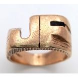 A Vintage 9K Yellow Gold Initialled Ring. If your initials are JF - it's your lucky day. Size N.