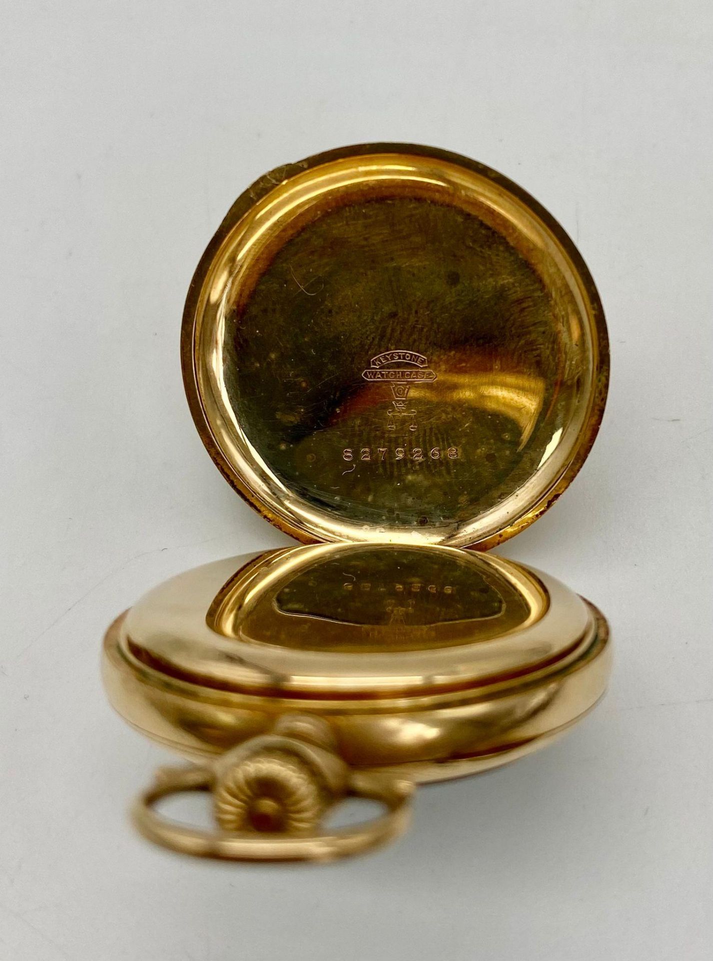 An Antique (1912) Small Elgin Gold Plated Pocket Watch. 15 jewels. 16578165 movement. Top winder. - Image 3 of 5