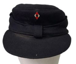 A 3rd Reich Hitler Youth Winter Cap. Late War non buckle example. Good condition for its age with no