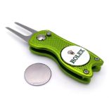 A Rolex Branded 'Flick' Putting Divot Repair Tool. Removable magnetic ball marker. As new. 7cm