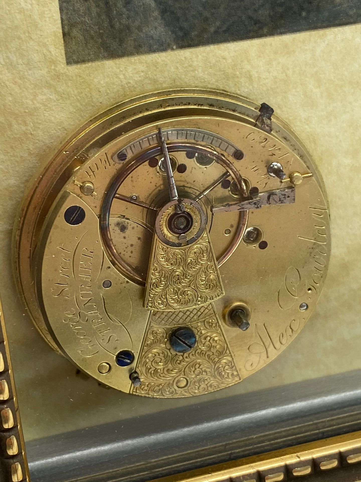 A Wonderful and Unique Hand-Made Horology Art-Piece. A Framed Victorian (1870) Fusee Chaindrive - Image 7 of 9