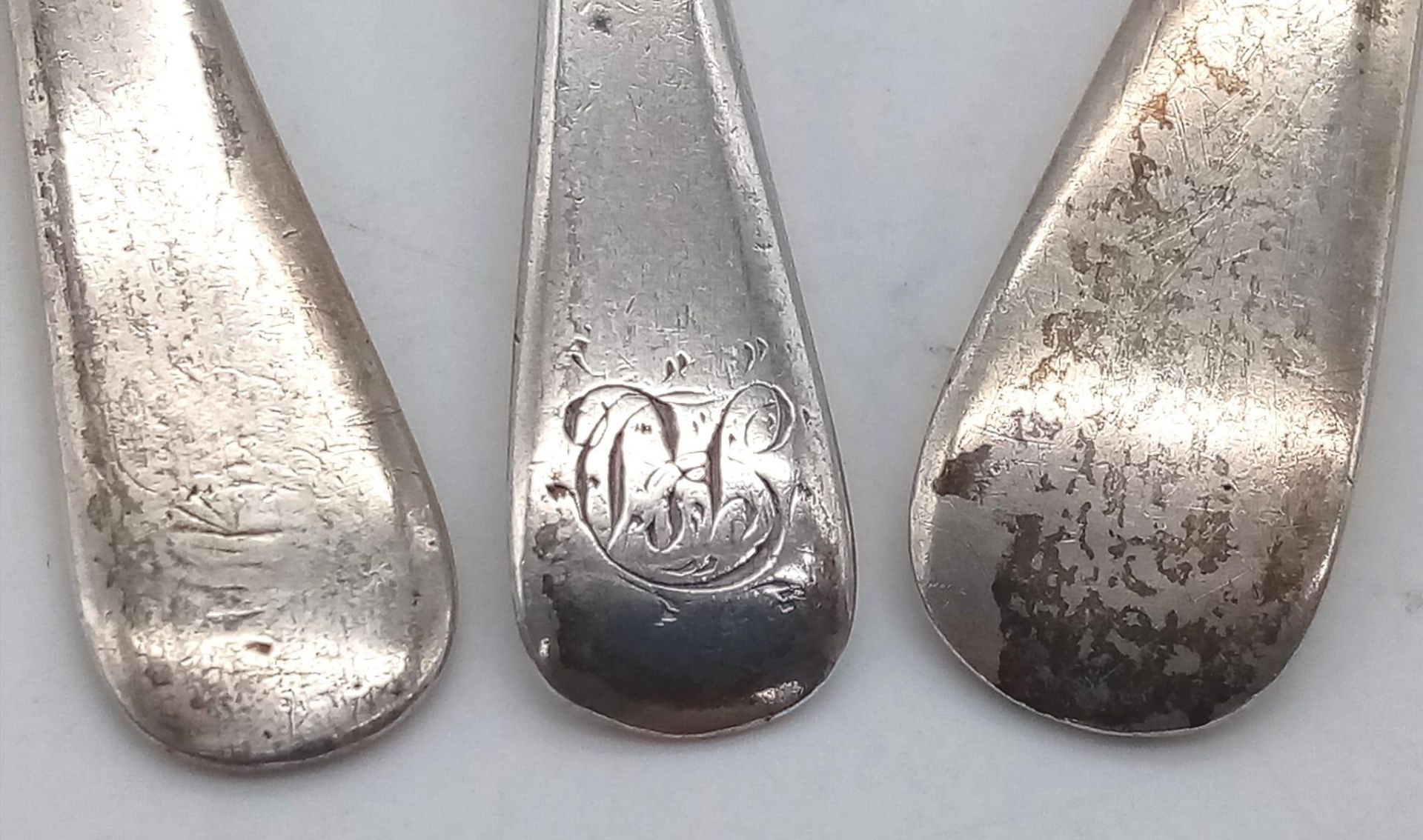 A collection of 3 antique sterling silver spoons with multiple sizes. Full Sheffield hallmarks 1929, - Image 5 of 6