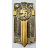 A 3rd Reich 1932 Hitler Youth Jugend tag (Youth Day) Bronze Badge.