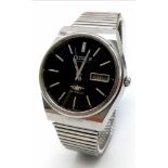 A Vintage Citizen 21 Jewels Automatic Gents Watch. Stainless steel bracelet and case - 36mm. Black
