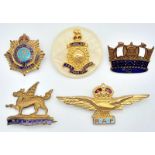 5 x WW2 Sweethearts Brooches. Army x 2 Navy, Air force and Marines.