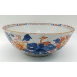 AN 18TH CENTURY CHINESE EXPORT LARGE BOWL, DECORATED IN THE YONGZHENG PERIOD WITH BRANCHES AND
