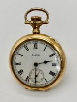 An Antique (1912) Small Elgin Gold Plated Pocket Watch. 15 jewels. 16578165 movement. Top winder.