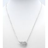 A SWAROVSKI CRYSTAL NECKLACE. TOTAL WEIGHT 4.45G. TOTAL LENGTH 39CM.