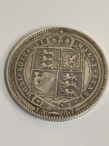 1887 SILVER SHILLING in extra fine/brilliant condition. From the Queen Victoria Golden Jubilee