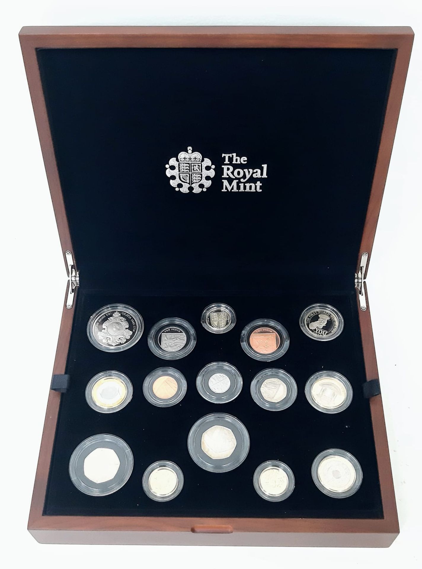 The Royal Mint 2014 United Kingdom Premium Proof 15 Coin Set. Slight marks on exterior box but the - Image 8 of 8