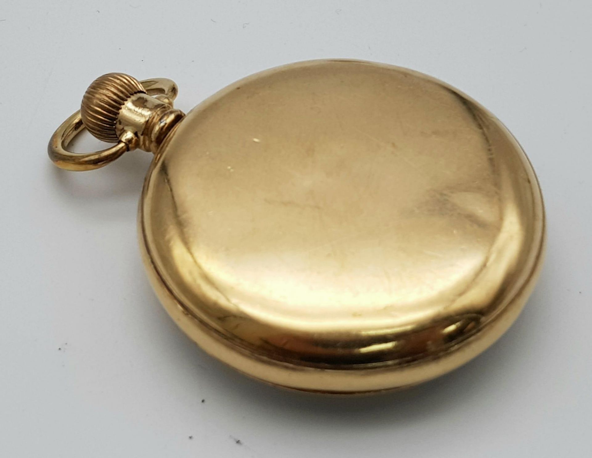An Antique (1915) Gold Plated Hampden Watch Co. Pocket Watch. 21 jewels. 3328478 movement. Top - Image 3 of 5