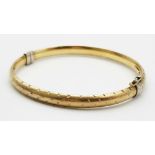 A Vinted Gold Plated 925 Silver Bangle. Clip open design. 63mm.