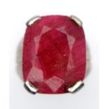 A Vintage 925 Silver Ruby Ring. Size T. 12.4g weight. Comes with a case.