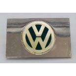 A STERLING SILVER VOLKSWAGON VW PLAQUE GERMAN CAR MANUFACTURER 24G , 43mm x 26mm ref: 8128