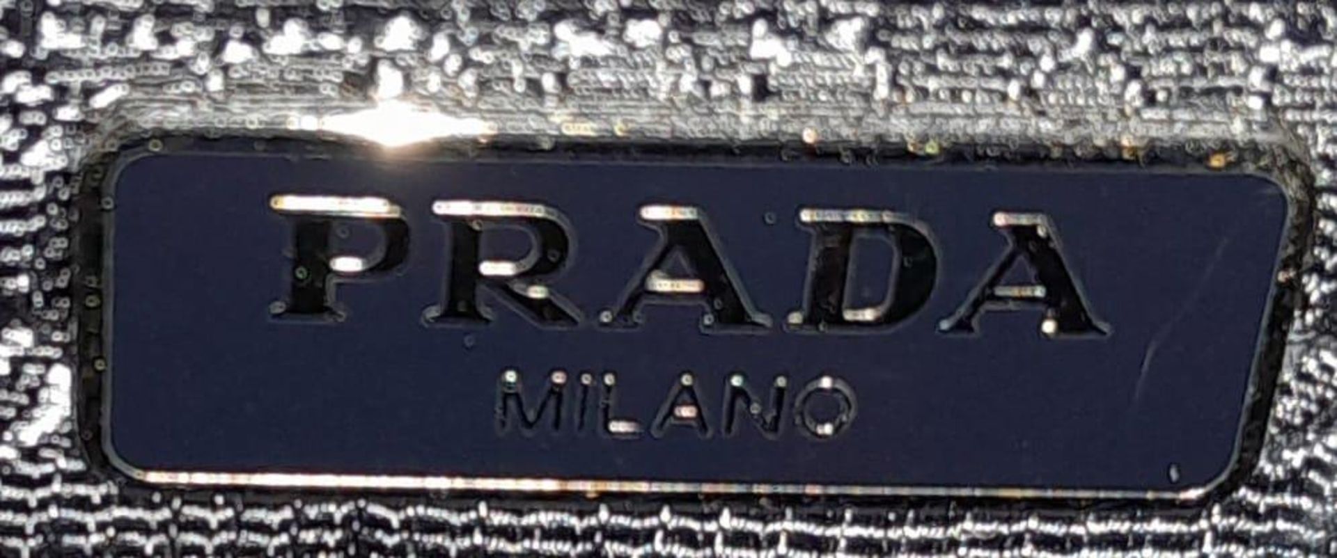 A Prada Navy Blue Mini Backpack. Textile exterior with silver-toned hardware, leather top handle, - Bild 6 aus 9