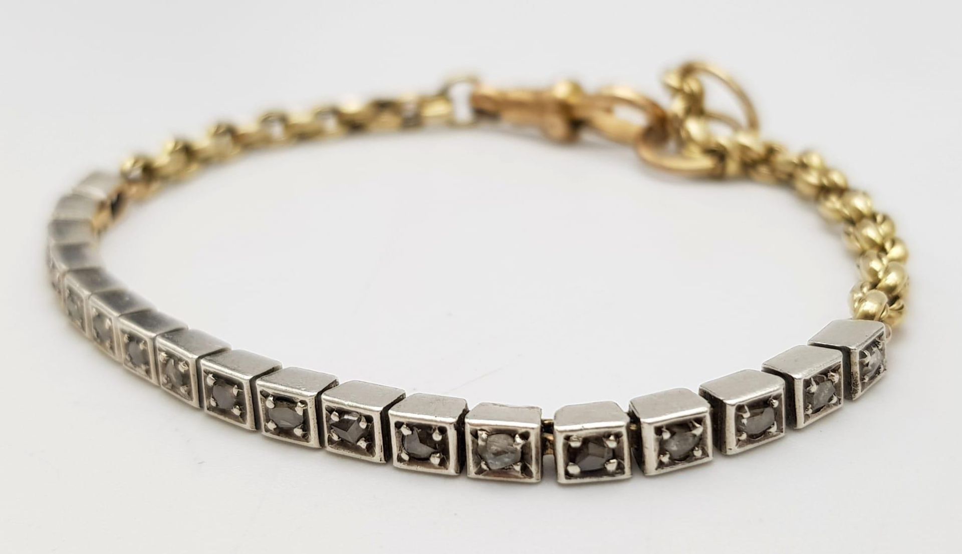 An Annina Vogel Diamond Tennis Bracelet. A wonderful mix of platinum and diamonds with part of an - Bild 3 aus 5