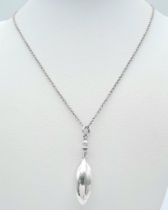 A 925 Perfume Dipper Pendant on a 925 Sterling Silver Necklace. Pendant unscrews for a gentle dab.