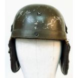 A WW2 American Sherman Tank Crew Helmet. Very Good Condition with Liner.