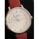 Ladies Mid-Size Quartz Wristwatch by HARPER and BROOKS of OSLO NORWAY. Finished in stainless steel