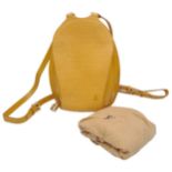 A Louis Vuitton Yellow 'Mabillon' Backpack. Epi leather exterior with gold-toned hardware, the