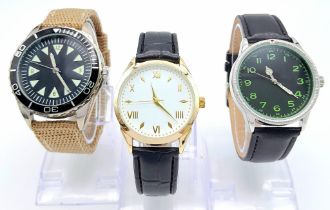 A Parcel of Three Unworn Military Homage Watches Comprising: 1) 1960’s Israel Naval Commander (