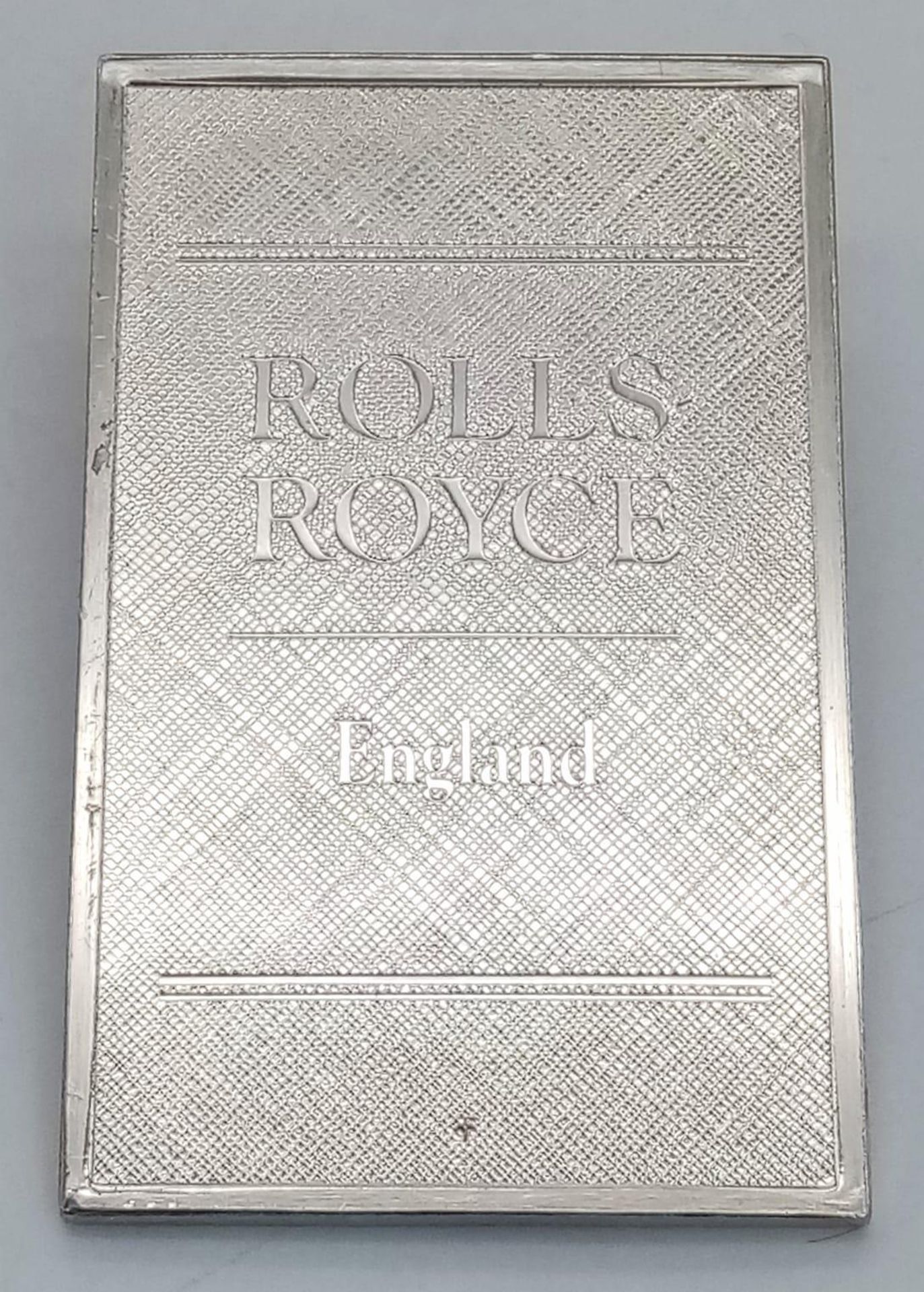 A STERLING SILVER ROLLS ROYCE PLAQUE ENGLISH CAR MANUFACTURER 23G , 43mm x 28mm. ref: 8131 - Image 2 of 2