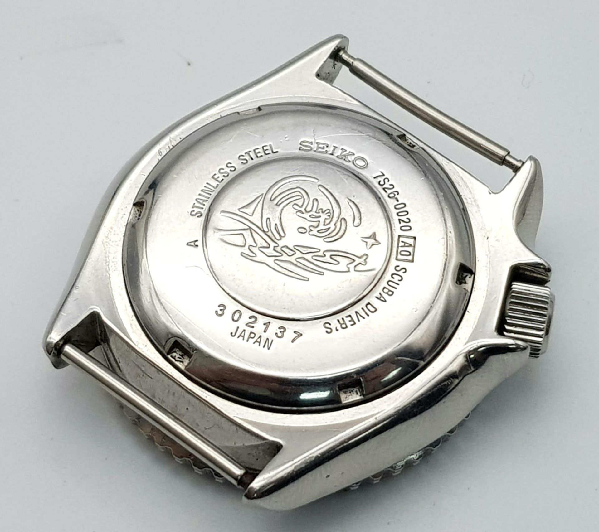 A VINTAGE SEIKO AUTOMATIC DIVERS WATCH WITH DAY AND DATE BOX .. NO STRAP G.W.O. - Image 3 of 5