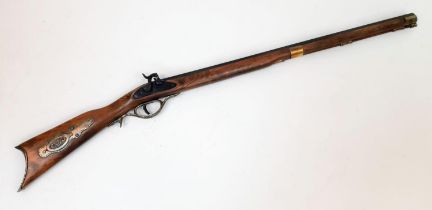 A Vintage, Full Size Retrospective Inert Replica of a 18th Century Hexagonal Barrel Rifle. Wood