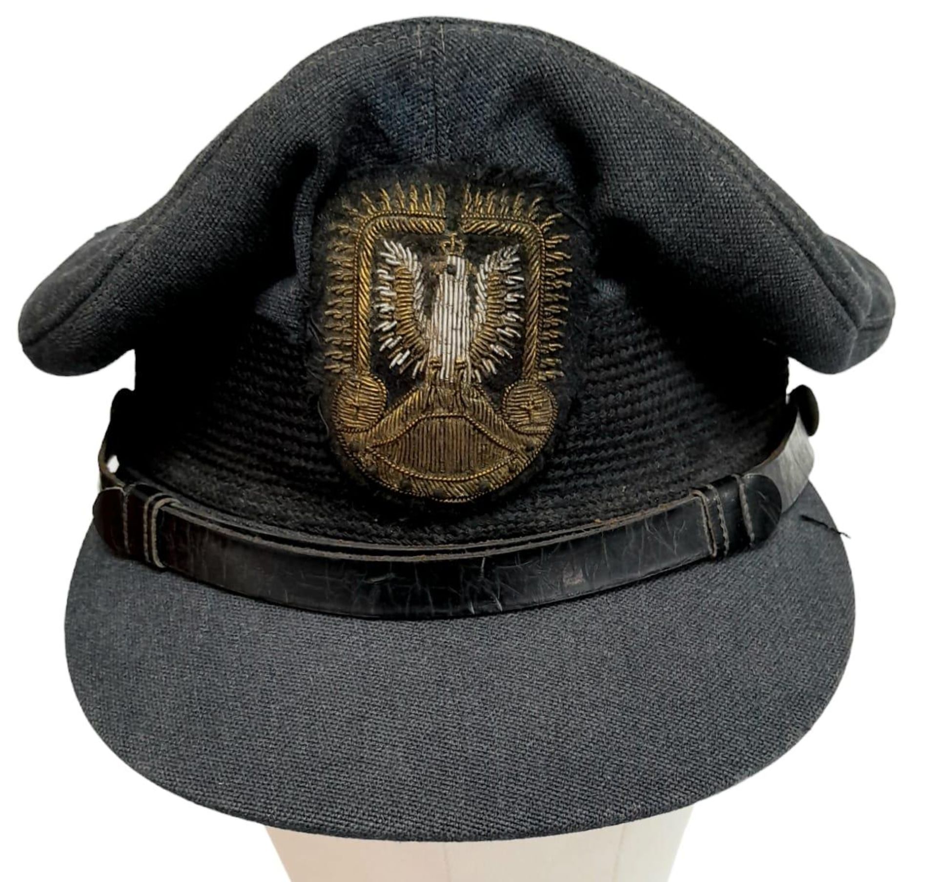 WW2 Canadian R.A.F Officers Cap with Polish Pilot Officers Cap Badge.