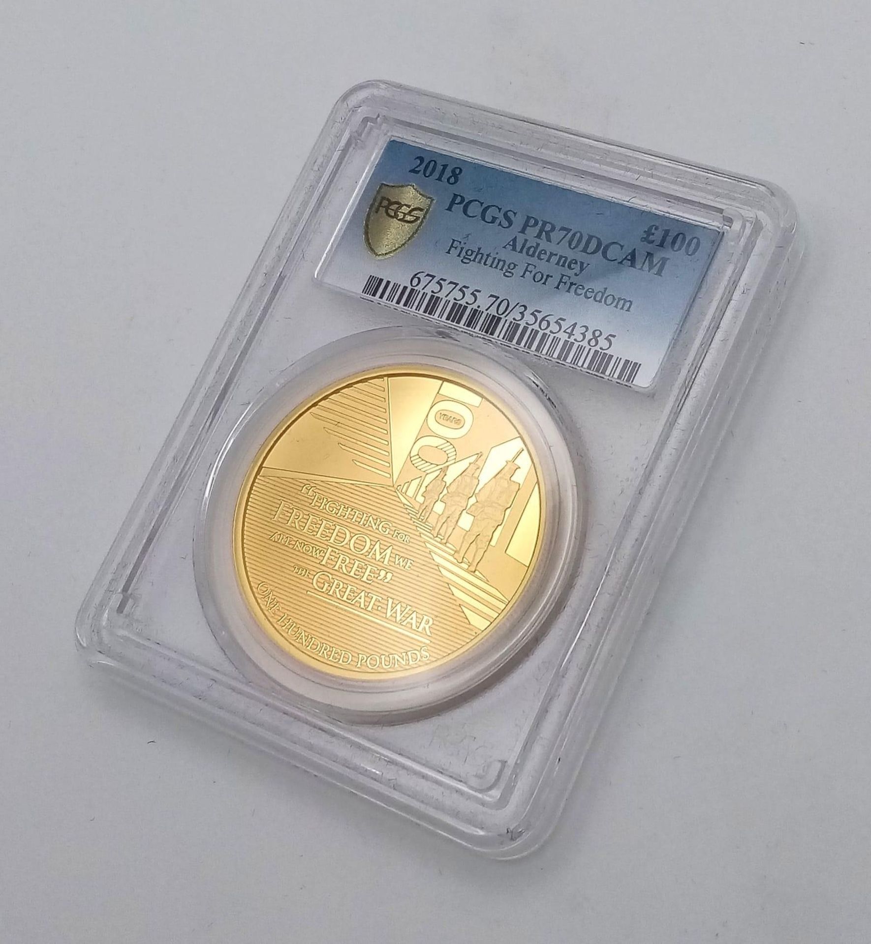 A Limited Edition Fighting For Freedom 1oz Fine Gold (.999) Proof Coin. This 2018 (One Hundred - Image 2 of 4